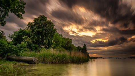Scenery Rivers Sky Grass Clouds Trees Hd Wallpaper Rare Gallery