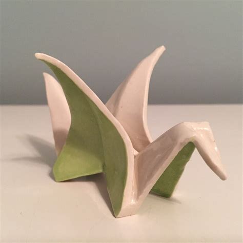 Uplifting Porcelain Origami Crane Etsy