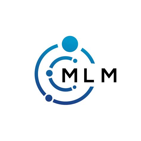 Diseño De Logotipo De Tecnología De Letra Mlm Sobre Fondo Blanco Mlm