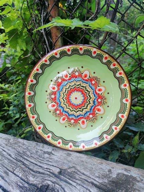 Handmade Ceramic Wall Hanging Plate 21cmdecorative Etsy Handmade