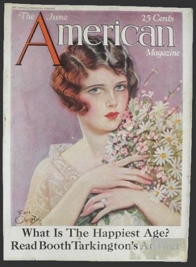 1926 The American Magazine Cover ~ Earl Christy ~ Woman With Daisies