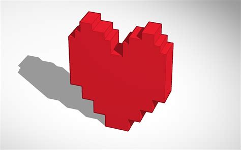 3d Design Red Heart Tinkercad