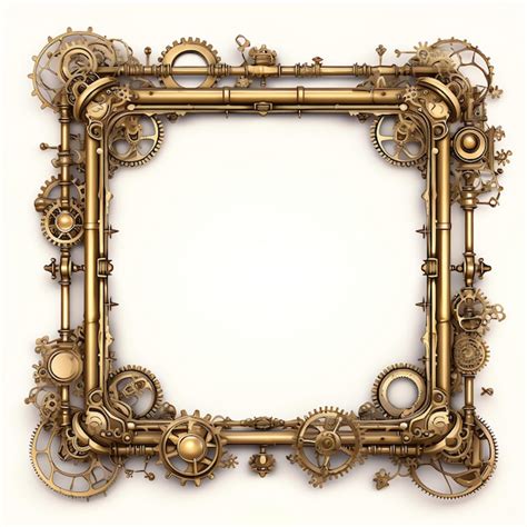 Premium Ai Image Beautiful Steampunk Frame Clipart Illustration