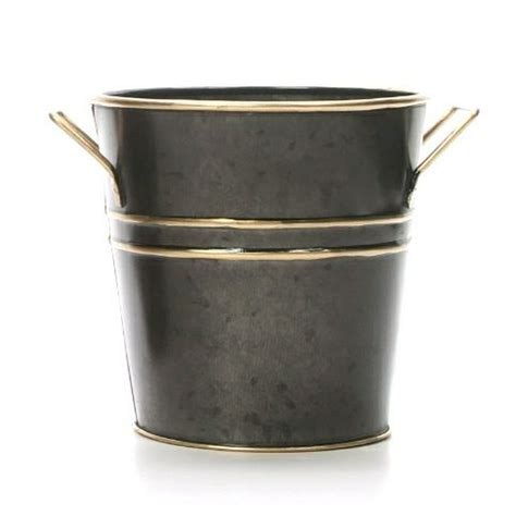 Elegant Expressions By Hosley Metal Bucket With Handles Black Zinc