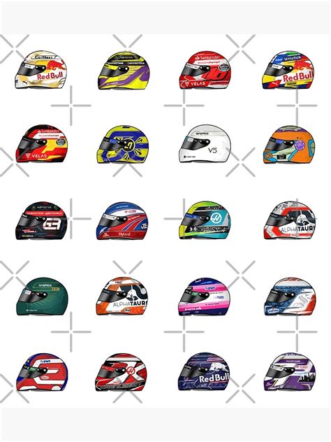 All F1 2022 Drivers Helmets Pattern Greeting Card Ubicaciondepersonas