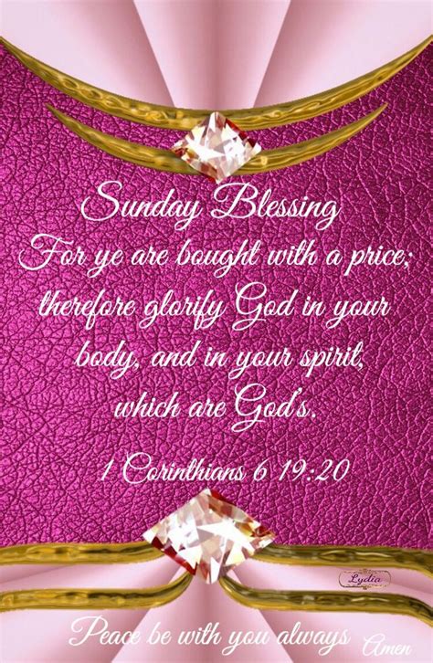 Sonday Blessing 1 Corinthians 619 20 1611 Kjv For Ye Are