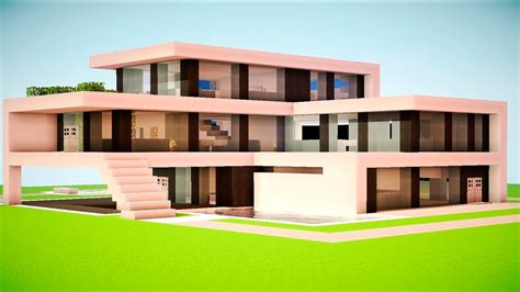 Casa bonita estilo característico americano con pequeña escalinata. Minecraft - CASA MODERNA AUTOMÁTICA DE REDSTONE (A CASA ...