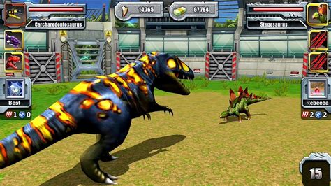 Jurassic Park Builder Jurassic Tournament Android Gameplay Max Level Carcharodontosaurus Youtube