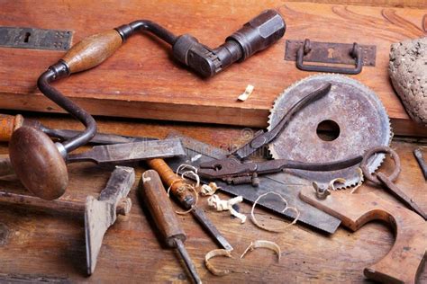 Vintage Woodworking Tools Stock Image Image Of Outworn 14166817