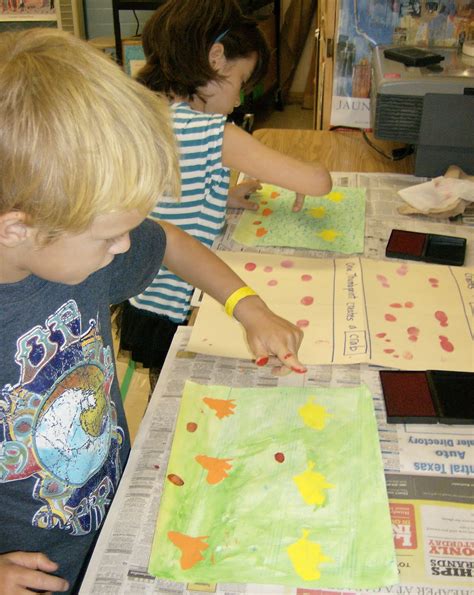 Zilker Elementary Art Class 2nd Grade Stencil Prints And Finger Prints