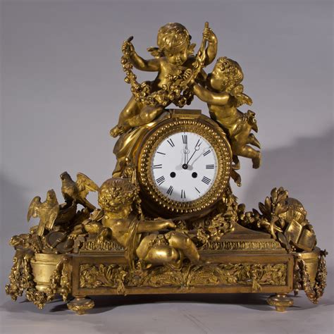 Mercury Gilt Bronze Clock With Cherubs Manhattan Art And Antiques Center
