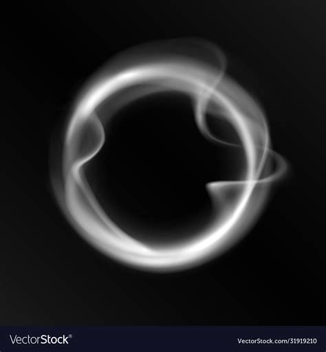 Smoke Ring Isolated On Black Background Royalty Free Vector