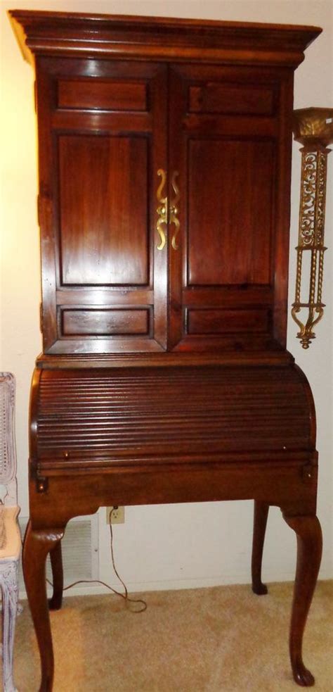 Very elegant and versatile, both a writing desk and a handsome danish teak office hutch. Vintage Secretary Desk With Hutch : Antique Black Classic ...