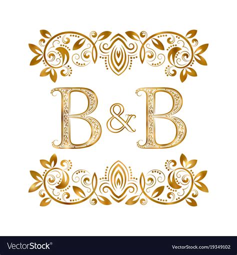 Bb Vintage Initials Logo Symbol Letters B Vector Image
