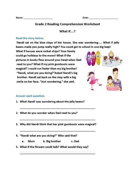 Reading Comprehension Grade 7 English Worksheets Pdf 2nd Grade