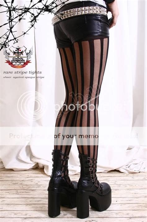 Runway Punk Gothic Opaquesheer Stripe Tights Pantyhose Ebay