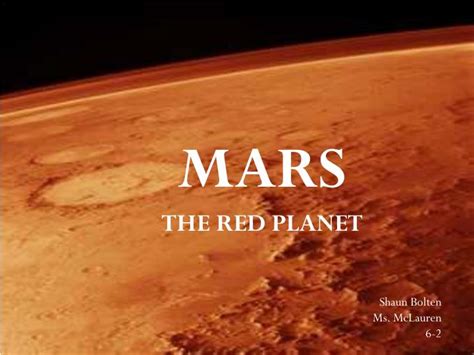 Ppt Mars The Red Planet Powerpoint Presentation Free Download Id