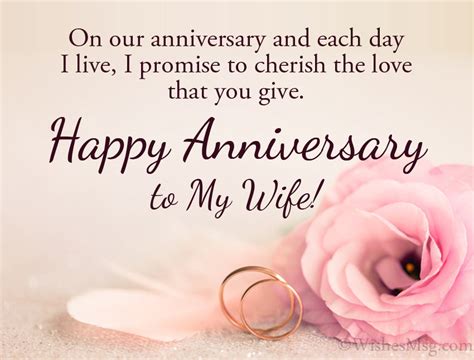 One way to do this is to give her an anniversary card with happy anniversary messages that express how much you care. 65 Best Wedding Anniversary Wishes for Wife - WishesMsg