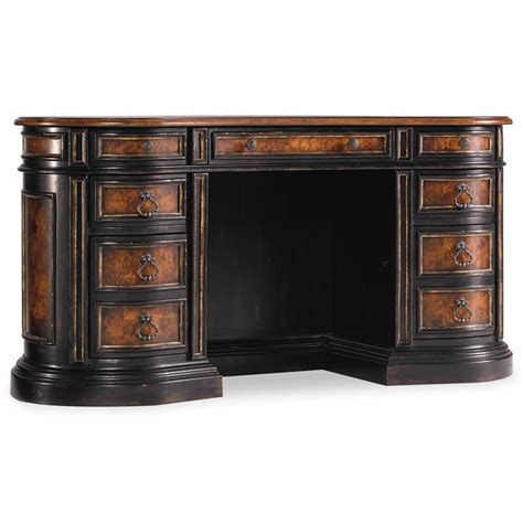 Bowery Hill Executive Desk In Black With Gold Accents Bh 389511