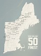 New England Fifty Finest Map 18x24 Poster | Etsy