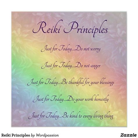 Reiki Principles Poster Reiki Principles Principles Reiki