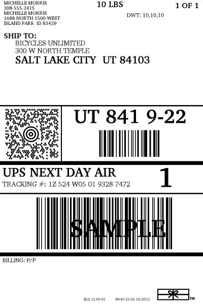 Ups labels will be invoiced along with your monthly ebay invoice. ups returns label delivery nda lbl - Made By Creative Label