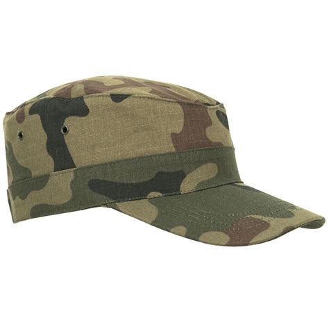Adjustable Army Military Style Combat Cap Patrol Hat Polish Woodland