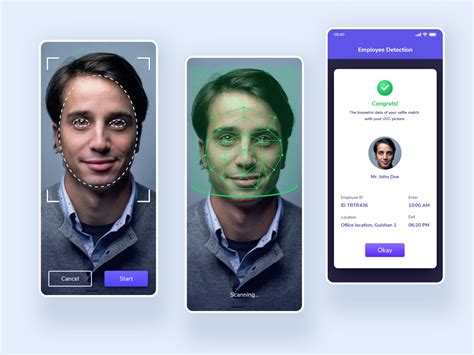 Face Detection App Concept Face Recognition Scanner App Detection
