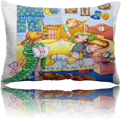 Travel Pillow Watercolor Illustration Children Woke Up And