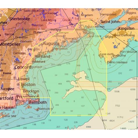 C Map M Na M325 Cc Max Wide Gulf Of Maine C Card Format Bathymetric