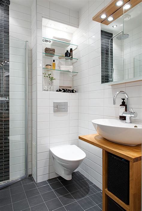 Solve your small space dilemmas with these simple solutions for bathrooms. White Bricks Scandinavian Bathroom Design … | Scandinavian ...