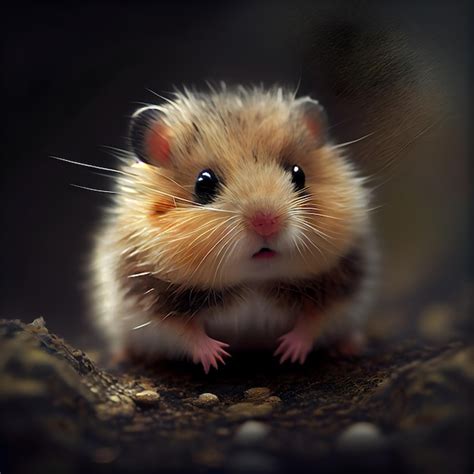 Premium Ai Image Hamster On A Dark Background Closeup Of A Hamster