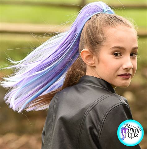 Kids Blue And Raspberry Ponytail Hair Extensions My Hair Popz