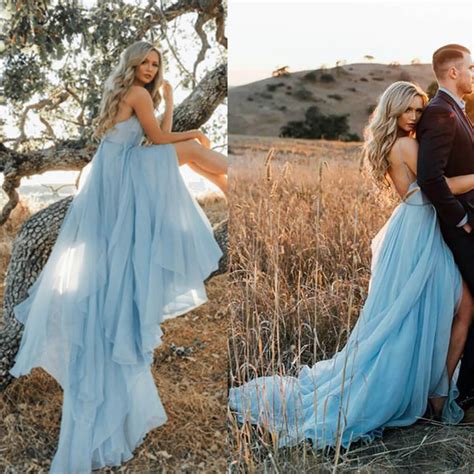 16 Blue Wedding Dresses For The Beach Great Inspiration