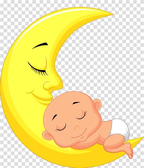 Baby Sleeping On Moon Clip Art