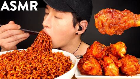Asmr Black Bean Fire Noodles Spicy Fried Chicken Mukbang No Talking Hot Sex Picture