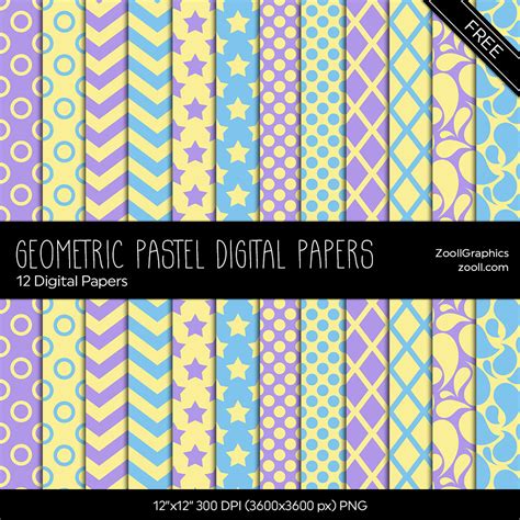 Printables Geometric Pastel Papers