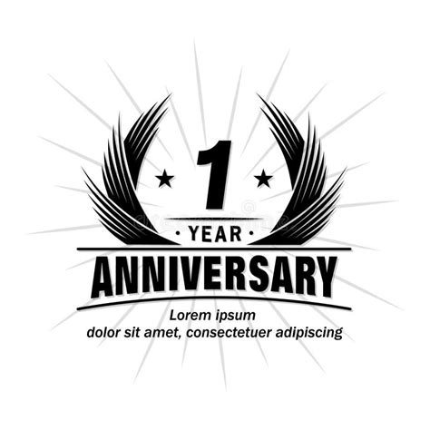 Aniversario De 1 Ao Diseño Elegante Del Aniversario 1r Logotipo Del A
