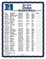 Printable 2017-2018 Duke Blue Devils Basketball Schedule