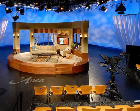 Anea Talk Show Set Design By Julie Ray Tv Set Design Tv Decor Design
