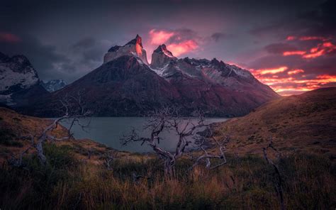 Download Wallpapers Andes Evening Mountain Landscape Patagonia