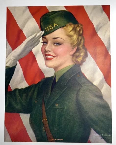 original 1940s world war ii pin up print salute to victory girl victor tchetchet 48 50 picclick