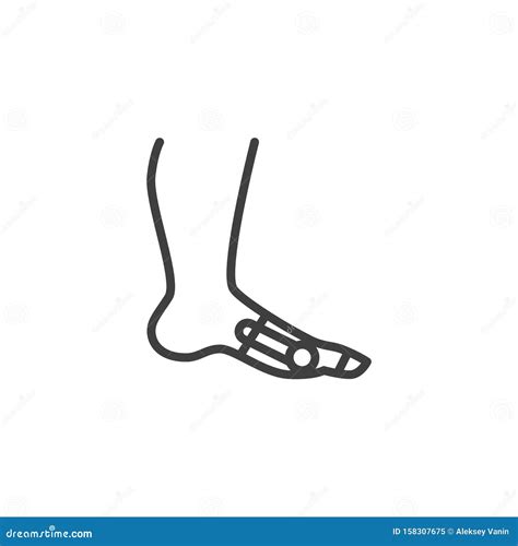 Foot Ankle Brace Line Icon Stock Vector Illustration Of Pictogram