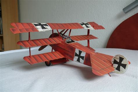 Fokker Dr 1 Red Baron Triplane Fighter Aircraft PaperCraft Paper Color