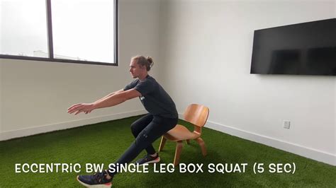 Eccentric Bodyweight Single Leg Box Squat 5 Sec Youtube