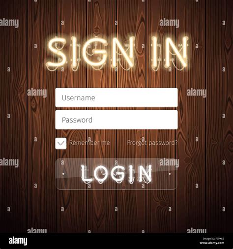 Web Login Form Template Stock Vector Image And Art Alamy
