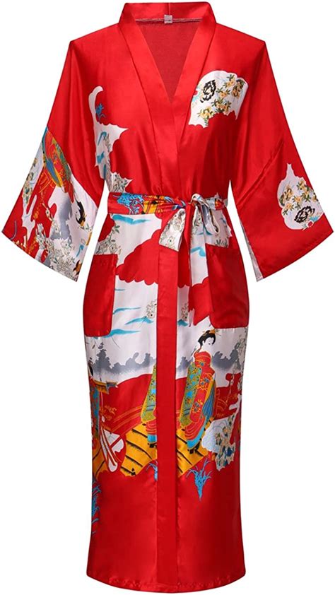 Joy Bridalc Yukata Womens Japanese Traditional Geisha And Sakura Satin