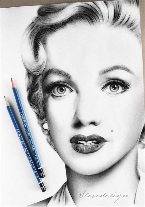 Marilyn Monroe Pencil Drawing By Stevedesignstudio On Deviantart