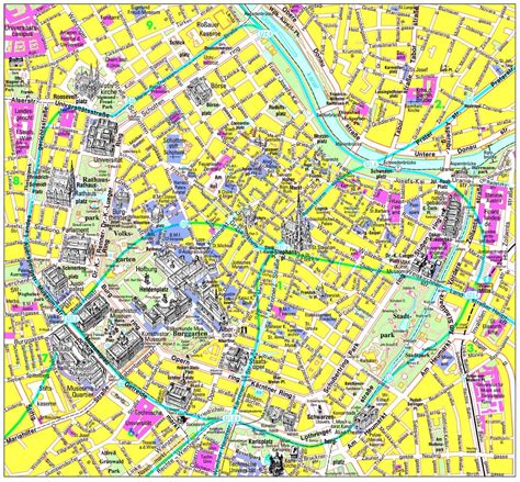 Mapa Turístico Detallada Del Centro De La Ciudad De Viena Viena