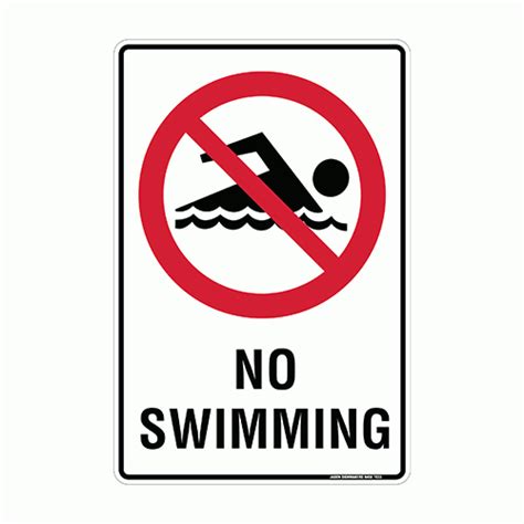 No Swimming Prohibition Sign Poly Jason Signs